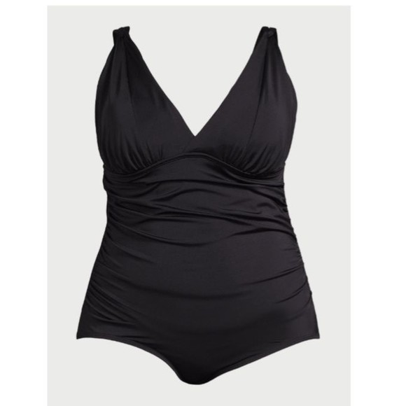 NWT Swimsuit Women’s Plus Plunge V-Neck One-Piece Swimsuit from Time and Tru - Picture 5 of 7